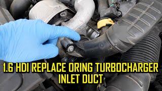 1.6 HDI 8v Replace O-Ring from Turbocharger inlet duct (DV6C, DV6D, DV6FC 8v)