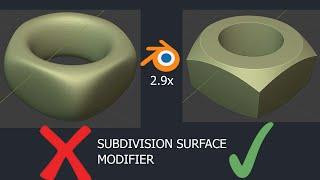 Right way to use Subdivision surface modifier without edge bend in blender