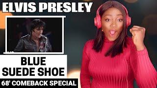 SINGER REACTS | ELVIS PRESLEY - Blue Suede Shoes REACTION!!! | 68' COMEBACK SPECIAL REACTION