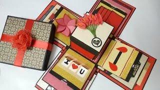Explosion box Theme - Valentine/ Black, red and gold| by Srushti Patil