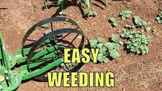 HOSS WHEEL HOE ~ USING SWEEPS - HOSS TOOLS MAKE GARDENING EASY!