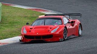 Ferrari 488 GT3 on Track - Start up, Fly by, Accelerations