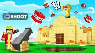 I Built A TNT CANNON To Attack My Friend In Our Minecraft World!