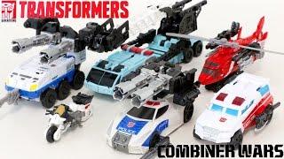 Transformers Combiner Wars Autobot Defensor Police Rescue Fire Truck Vehicle Robot Car Toys