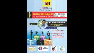 MIET Institution Innovation Council and MIET Incubation Forum hosted Mr Muthu Singaram