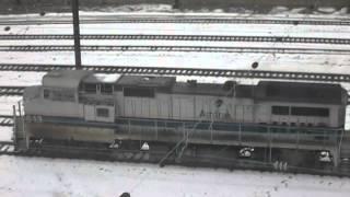 Amtrak train 43 Dash-8 513 snow