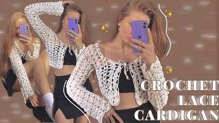 Crochet lace cardigan| How to crochet tutorial 