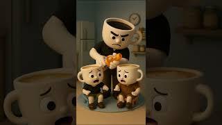 Troubled father and his children 