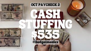 Cash Stuffing | $535 | Dave Ramsey Inspired | Zero Based Budget | OCTOBER CS #2 **PART TIME PAY**