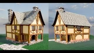 Medieval House Lowpoly 3D Model - Learn 3D while you watch Arq Lugo Youtube