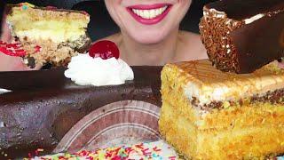 CHOCOLATE MOUSSE CAKE LOAF & SALTED CARAMEL ALMOND CAKE  | ASMR Mukbang | Real Eating Sounds