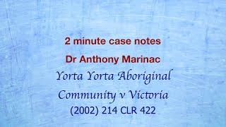 Yorta Yorta People v Victoria (Cultural continuity and Native Title)