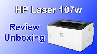 فتح صندوق و مراجعة طابعة HP Laser 107w