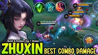 ZHUXIN SUPER ANNOYING MAGE WITH BEST BUILD & EMBLEM TO GEX MAX SHEILD - BUILD TOP 1 GLOBAL ZHUXIN