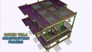 Building Construction Process | Step by Step | Structure | Architecture | Duplex Villa