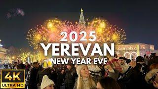 [4K] Yerevan New Year’s Eve 2025  Joyful Celebration Night of Lights, Music and Magic In Armenia