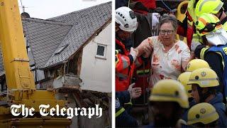 German hotel collapses trapping people inside