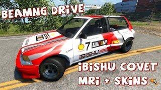 BeamNG Drive Ibishu Covet MRi + 4 Rally and Racing Skins Crash Testing #45 - Insanegaz