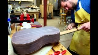 Jorge Figuera plays the guitar he built at O'Brien Guitars