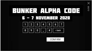 BUNKER ALFA CODE 6 - 7 NOVEMBER 2020