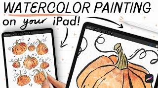 Let’s paint pumpkin doodles in PROCREATE  (easy digital watercolor painting on your iPad!)