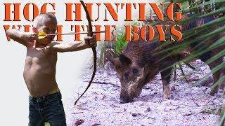 Traditional Bow hunting Hogs and Fishing with Hayes boys