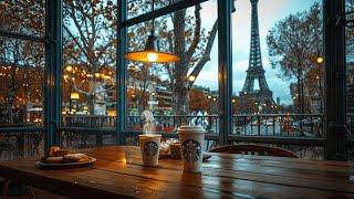 Feel the Rainy Autumn Cafe Ambience with Smooth Jazz Music & Rain Sounds for Study, Work, Relax ️