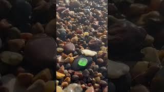 Green sea glass at the beach. #green #seaglass #beach