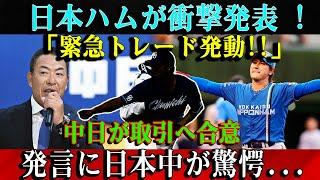 【世界激震】日本ハムが衝撃発表 ! ! ! 「緊急トレード発動!!」中日が取引へ合意発言に日本中が驚愕...