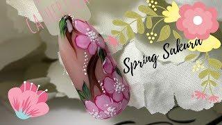 Nail Tutorial: Spring Sakura .Cherry Blossom Nail| Весенний Маникюр.Сакура