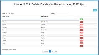 Datatables Live Records Add Edit Delete using PHP Ajax JQuery