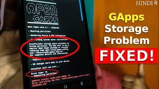 GApps Storage Problem FIXED ! | TWRP  Error Code 70 FIX | HINDI