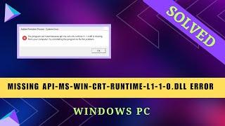 How to fix missing API-MS-WIN-CRT-RUNTIME-L1-1-0 DLL Error - Windows 11, 10, 8.1, 8 & 7