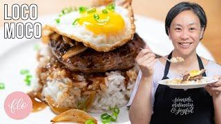 Loco Moco - AMAZING Hawaiian Gravy Burger on Rice