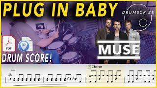 Plug in Baby - Muse | DRUM SCORE Sheet Music Play-Along | DRUMSCRIBE