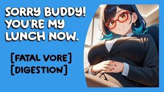 Digested by your Boss! 🫠 [F4A] [Vore ASMR] [Accidental] [Fatal] [Stomach Sounds] [Giantess]