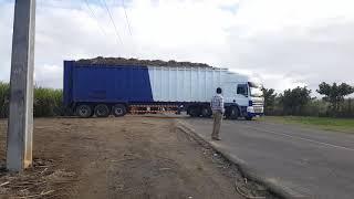 Faizal truck transporting sugar cane in Mauritius To Terra Sugar Industry