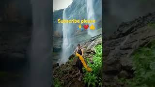 #लडकी की waterfalls girl video  girl bathing nature love