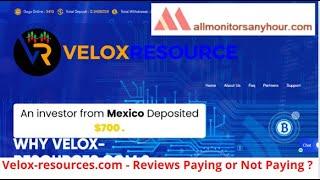 velox-resources.com Reviews Paying Or Not Paying? #all_hyip #HYIP_daily_update #NEW_HYIP #HYIP