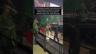 Student is escorted out of her graduation ceremony for waving the Palestine flag #gaza #shorts