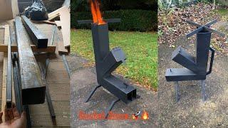 Rocket Stove Ireland  8 minutes FULL BUILD Start to Finish