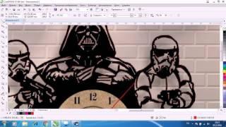 Как нарисовать эскиз часов из виниловой пластинки Часы STAR WARS в CorelDRAW . Часть первая.