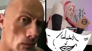 Anime vs cosplay ( the rock reaction ) naruto 