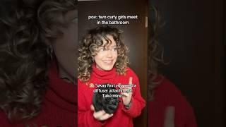 How I diffuse my curly hair  #curlyhair #hairtok