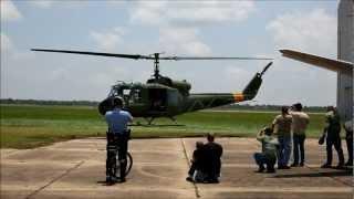 Huey Helicopter Taking Off and Landing