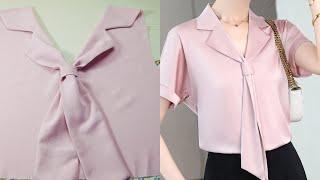 Easy and beautiful collar v_neck. Easy sewing projects for beginners