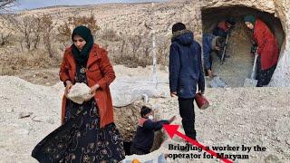 Rescue of Maryam's family in the cold mountains by the operator worker