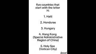 Countries that start with letter H