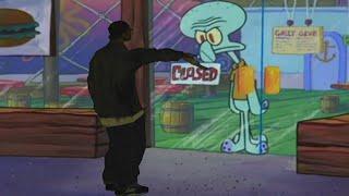 Ryder robbing the Krusty Krab at night