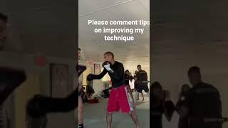 Hitting pads Muay Thai pad work